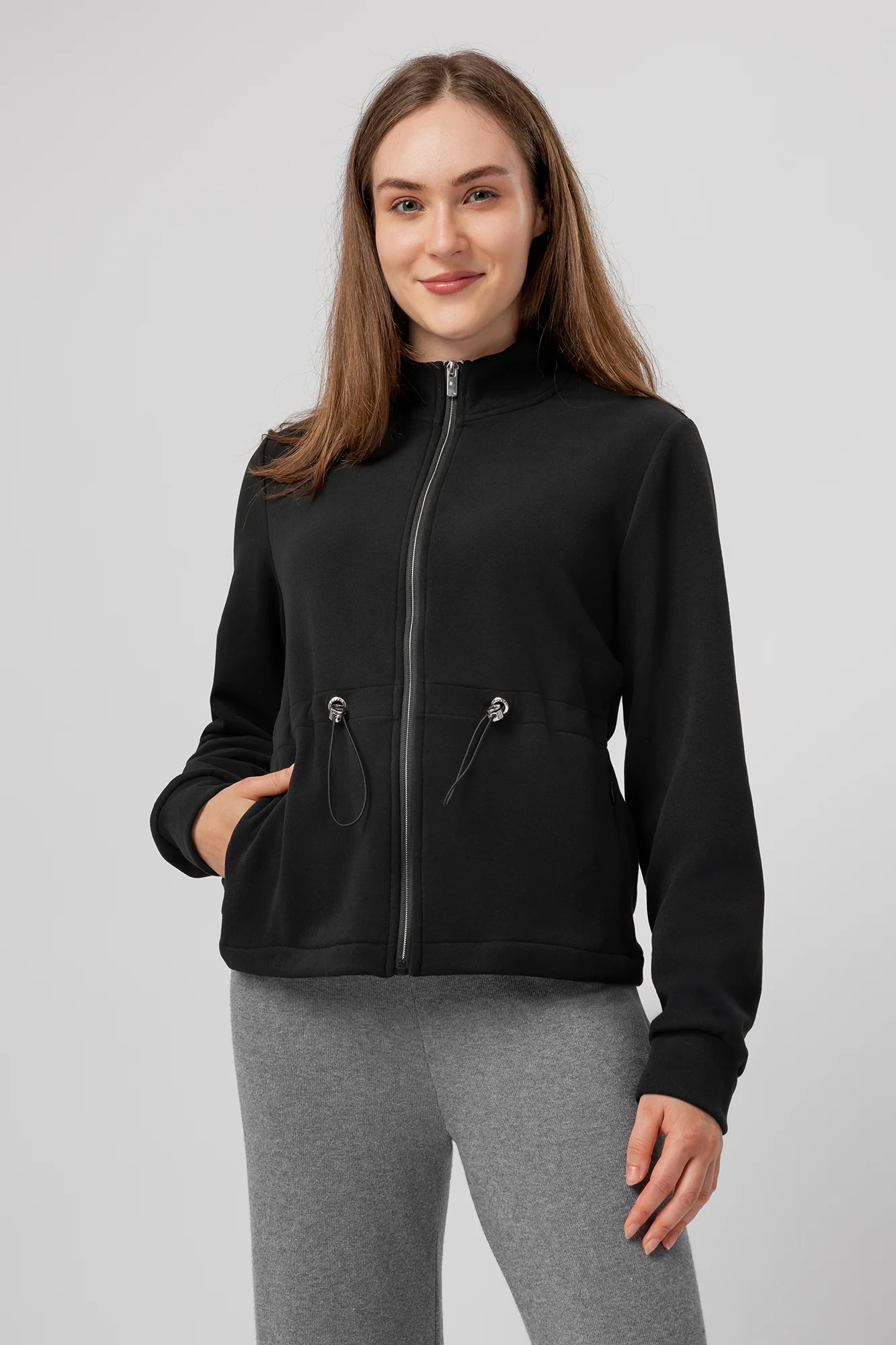 Mikina na zip Polarosi Frostnoir
