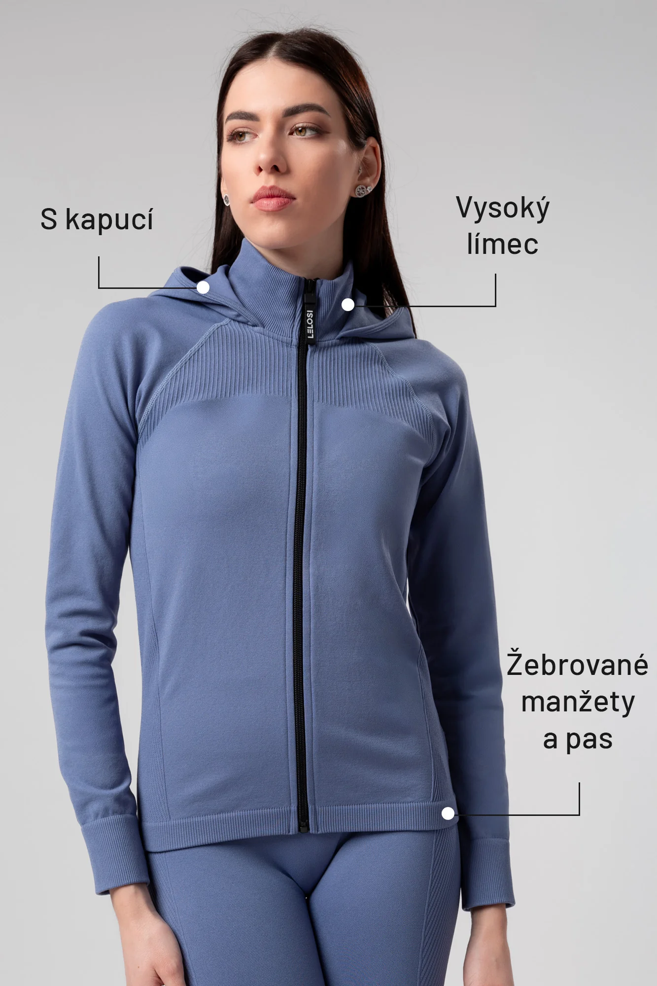 Mikina Seamless Move na zip Amelia - Image 2